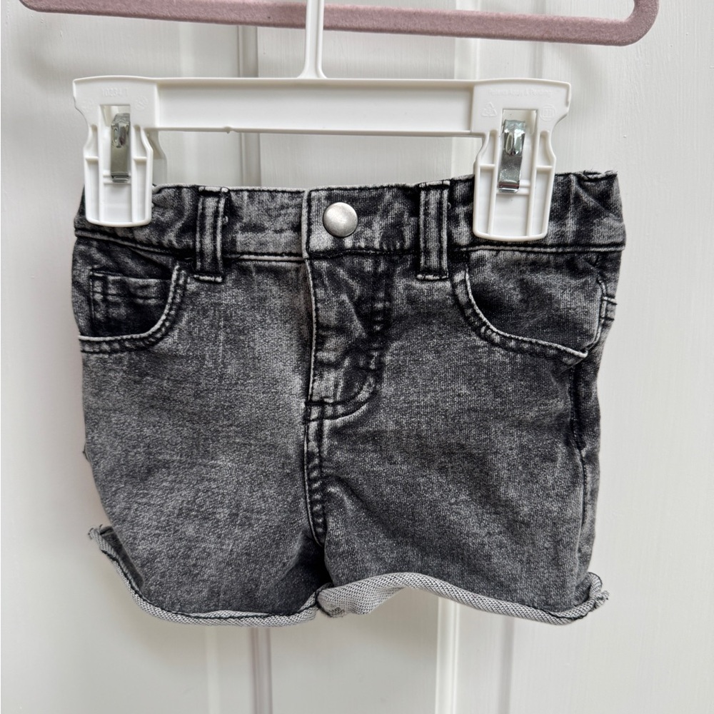 NWOT Afton Street 2T Girls Black/Gray Denim Jean Shorts